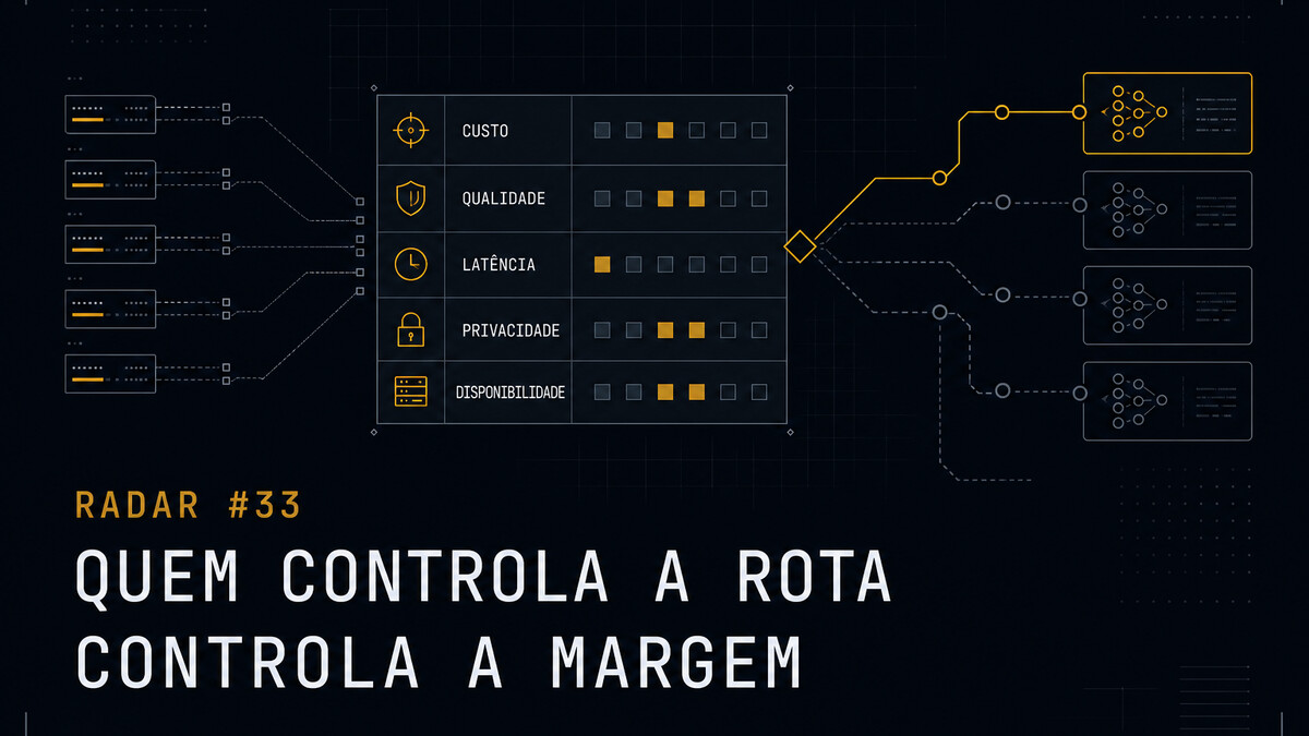 Plano de controle selecionando a rota de modelos por custo, qualidade e risco